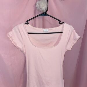 Cotton on Pink Fitted Cap Sleeve T-Shirt